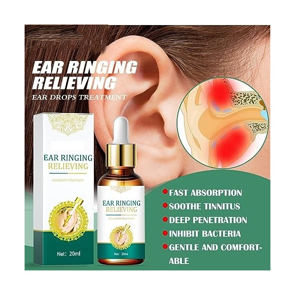 Gouttes pour les oreilles pour les acouphènes, huile pour le soin des oreilles, pour soulager les acouphènes, gouttes pour le