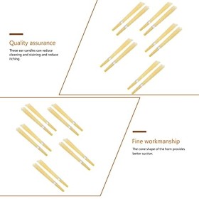 Hemoton Lot de 10 bougies doreilles en cire dabeille naturelle parfumée en forme de trompette pour thérapie daromathérapie