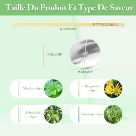 BORISCA 32 Pièces Bougie Oreille Nettoyante, Bougie dOreilles ave 10 Plateaux et 10 Cotons-Tiges, Bougie Auriculaire Aromati