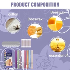 16 Pièces Bougie Oreilles Nettoyante Bougies pour Les Oreilles, Bougie Auriculaire Naturelle Kit de Nettoyage d’oreille pour 