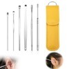 6 Pièces Kit de nettoyage de cérumen, inoxydable Cérumen Nettoyeur, doutils de nettoyage de cérumen en acier inoxydable, kit