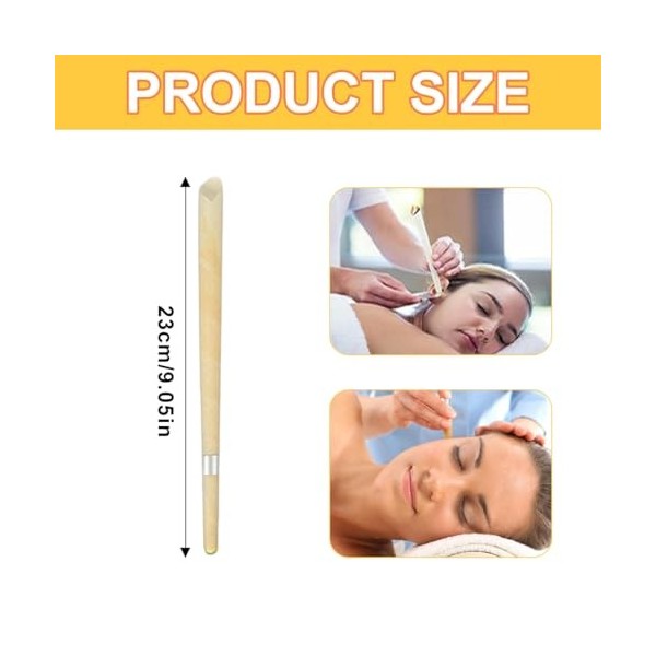 WeddHuis 10 Pièces Bougie en Cire dabeille, Organique Naturelle, Bougies pour Ies Oreilles Nettoyer Le cérumen, Bougie Auric