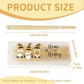 WeddHuis 10 Pcs Bougie en Cire Auriculaire, Naturelle Bougies d’Oreilles avec 5 Disques Protecteurs Kit de Nettoyage d’oreill