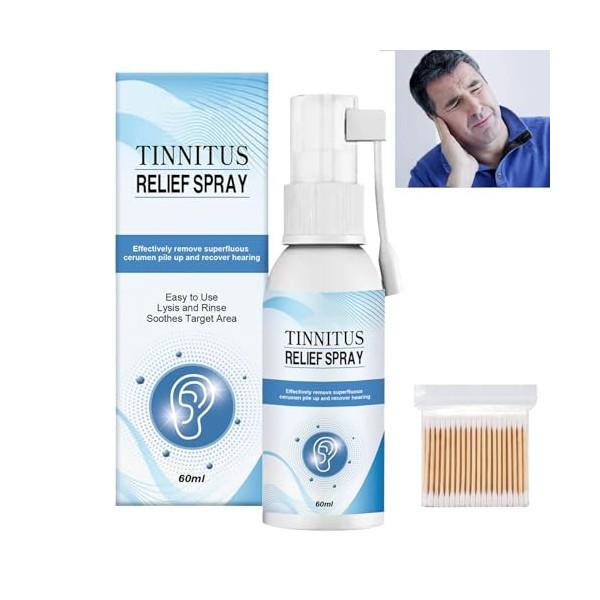 Spray Soulagement des Acouphènes,Soulagement des Acouphènes,Spray Anti-Acouphènes,Spray Anti-Acouphènes pour le dos de lOrei