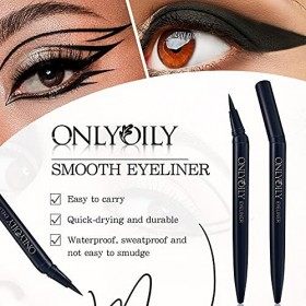 Onlyoily Eyeliner Liquide, Waterproof, Tenue 24H - Noir intense, Sans Transfert et Longue Tenue, Teinte Noir Eyeliner / Khôl ...
