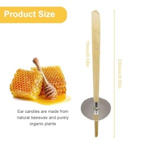 QEQSHQO Bougie Oreille Nettoyante, 10 pièces, Naturelle, avec 10 Disques de Protection