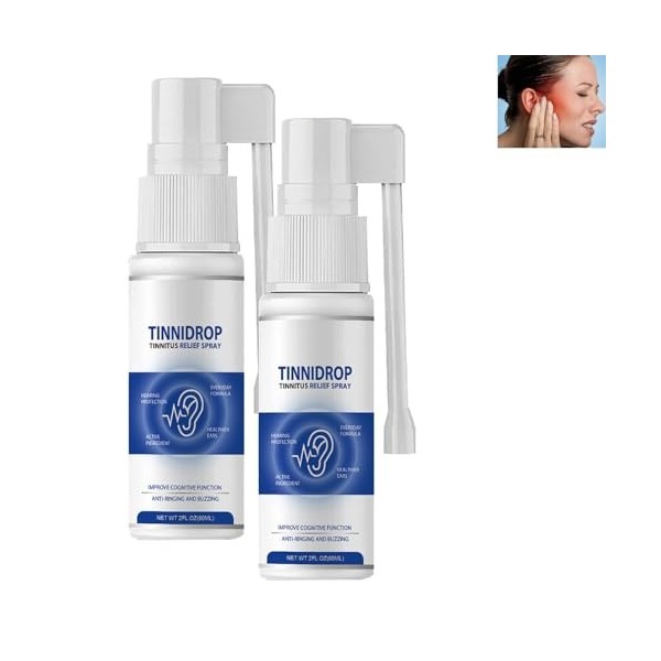 KOAHDE Spray pour le Traitement des Oreilles,Gouttes Auriculaires pour les Acouphènes Douleurs,Spray Anti-Acouphènes pour le 