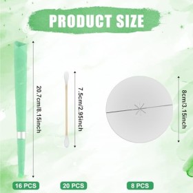 16pcs Kit dÉlimination du Cérumen, Bougies Auriculaires Bougies Nettoyage Oreille avec 20 Cotons-Tiges en bois et 8 Disques 