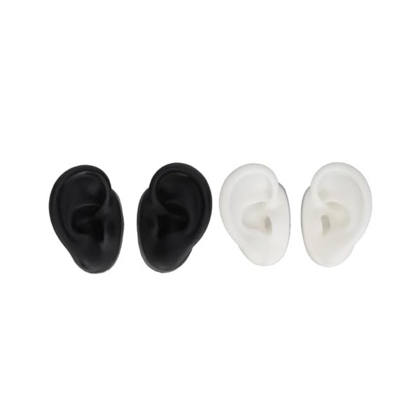2 paires de modèles doreilles en silicone, modèle flexible gauche et droit pour le perçage des oreilles, parties du corps en