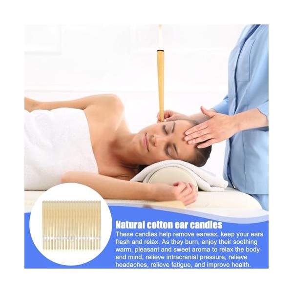 Lot de 42 bougies auriculaires : Bougies auriculaires en cire dabeille, lot de bougies auriculaires naturelles, non toxiques
