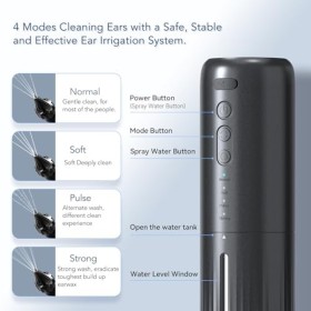 Nettoyeur Doreille électrique pour Enlever le Cérumen, Kit Délimination du Cérumen électrique avec 4 Réglages de Pression, 