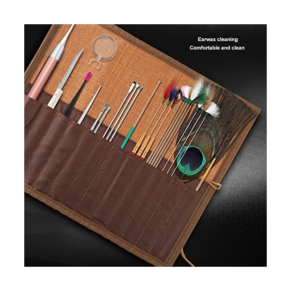 7 Pièces Outils Délimination du Cérumen, Massage en Profondeur Relaxant Cuillère à Creuser Les Oreilles Ensemble De Bâtons D