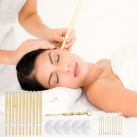 YANGUN Bougie en Cire Auriculaire 22 pièces, Bougies Auriculaires, Bougies Auriculaires en Cire d’Abeille Naturelle avec 11 D