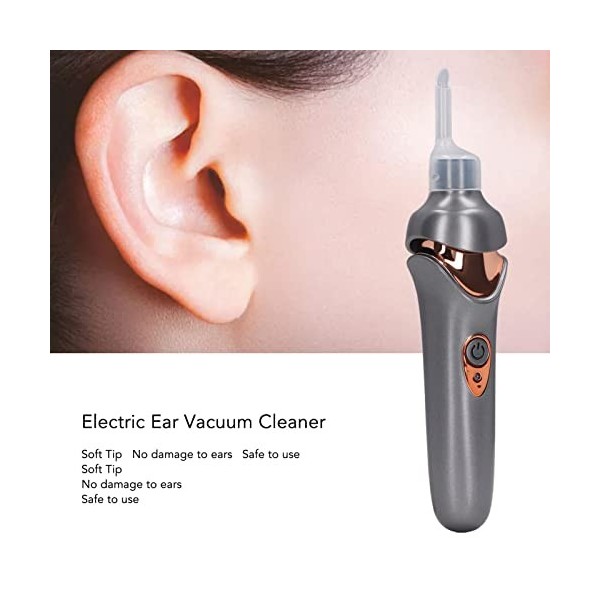 Outil Délimination du Cérumen, Nettoyeur Doreille avec Lumière LED, Cire Doreille Sous Vide électrique, Kit Délimination 