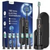 Brosse à dents électrique pour adultes et enfants – 5 modes de nettoyage en profondeur avec 8 têtes de brosse à dents, autono