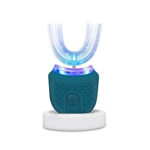 Brosse à dents électrique à ultrasons pour adultes, en forme de U, bouche entière, nettoyage à 360 °, blanchiment des dents,