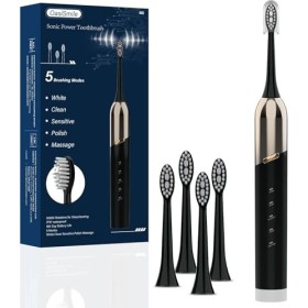 Brosses à Dents Électriques Soniques Adultes avec 4 Têtes - Brosse à Dents Électrique