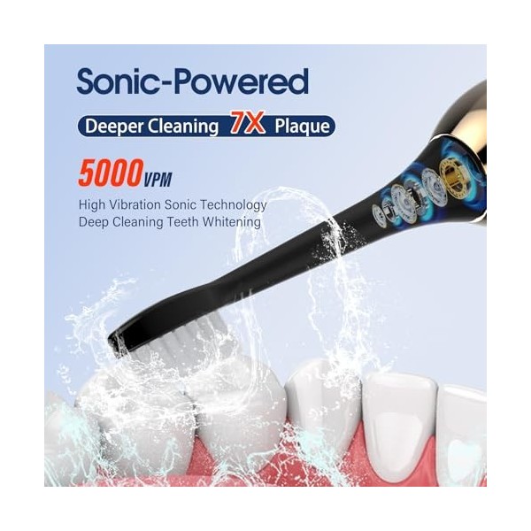 Brosses à Dents Électriques Soniques Adultes avec 4 Têtes - Brosse à Dents Électrique