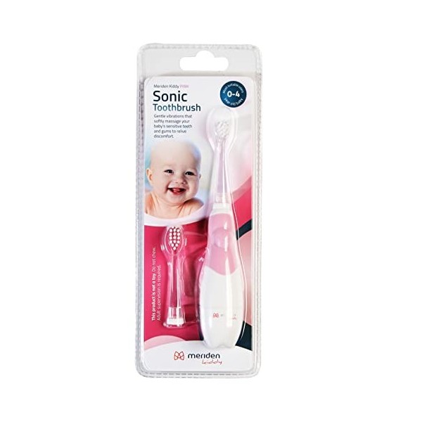 Meriden Kiddy Brosse à dents sonique pour enfants de 1 à 4 ans en forme de pingouin rose 