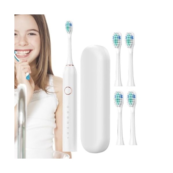 Brosse à dents électrique - Brosse à dents de voyage, brosse à dents rapide rechargeable | 40 000 VPM 3 heures de charge rapi