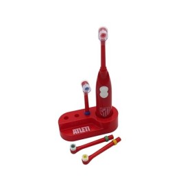 CyP Brands-Atlético de Madrid Brosse à dents, toilettes, hygiène buccale, brosse vibrante, fonctionne à piles, couleur rouge,