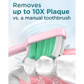 Brosse à dents électrique pour adultes et enfants – 5 modes de nettoyage en profondeur avec 8 têtes de brosse à dents, autono