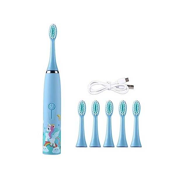 Brosse à dents électrique pour enfants à feuilles caduques 4 modes