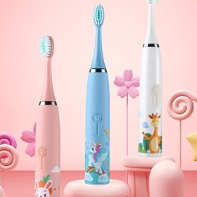 Brosse à dents électrique pour enfants à feuilles caduques 4 modes