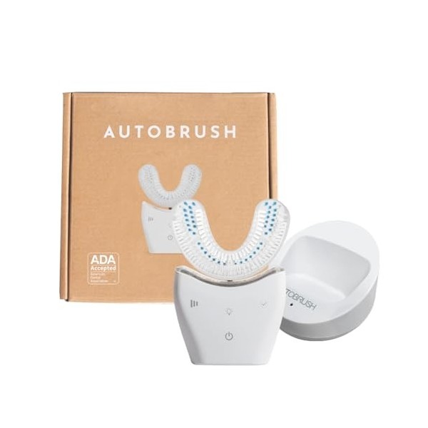 autobrush Sonic Pro Brosse à dents électrique en forme de U avec poils en nylon uniques à 360 °, 3 modes de nettoyage, thérap