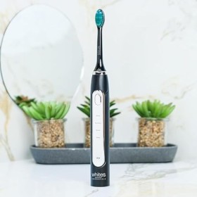 Whites Beaconsfield Brosse à dents électrique Black Sonic : blanchiment des dents avancé avec 5 modes de nettoyage, 37 000 vi
