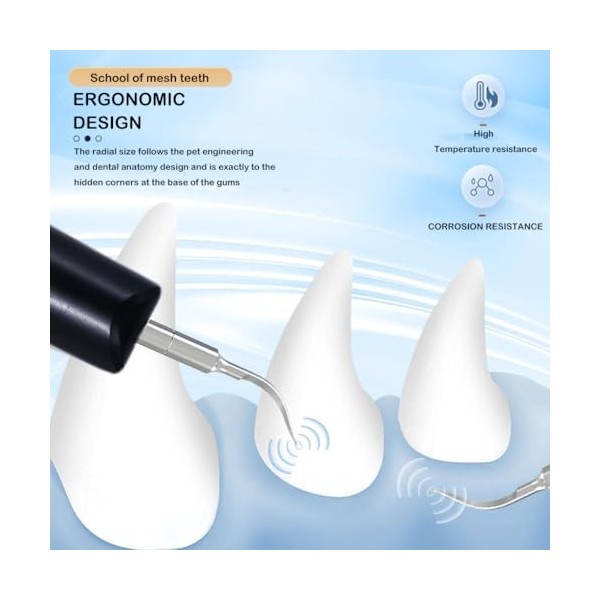 Hqynss Nettoyeur dentaire à ultrasons pour animaux de compagnie, kit de soins dentaires lutte contre le tartre, la mauvaise h