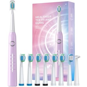 TEETHEORY Brosse à dents électrique Sonic avec 8 têtes de brosse à dents 40 000 VPM 5 modes, charge rapide 4 heures de 30 jou