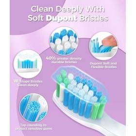 TEETHEORY Brosse à dents électrique Sonic avec 8 têtes de brosse à dents 40 000 VPM 5 modes, charge rapide 4 heures de 30 jou