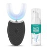 Brosse à dents électrique à ultrasons pour adultes, brosse à dents à bouche entière à 360°, blanchiment en forme de U, brosse
