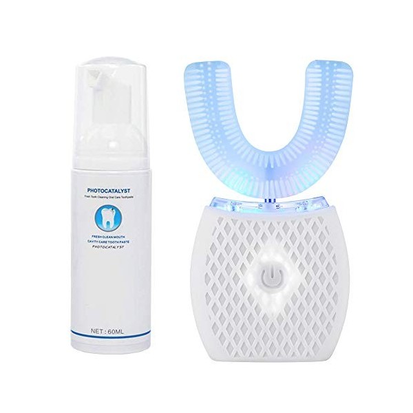 Brosse à Dents Automatique, Brosse à Dents à Ultrasons pour Adulte Brosse à Dents Électrique avec Minuterie 360° à Ultrasons 