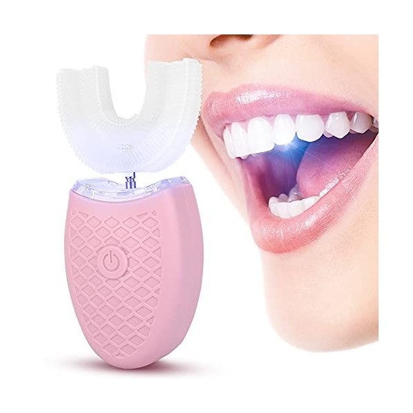Brosse à dents électrique - Brosse à dents sonique en forme de U pour adulte - Brosse à dents à ultrasons - Nettoyage automat