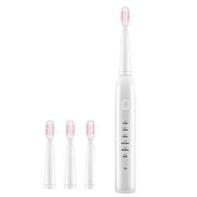 FARUTA Brosse à dents électrique, brosse à dents rechargeable par USB, brosse à dents de voyage avec 4 têtes de rechange pour