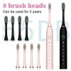 Apartment 2 Cards FBA-YSHF150-0718 Brosse à dents électrique pour adultes, 6 modes 42000vpm, avec 8 têtes de brosse, brosse à