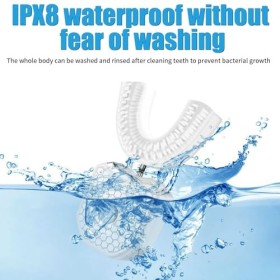 WingFly Brosse à dents électrique à ultrasons - Poils de mise à niveau 360 ° - Automatique - En forme de U - Nettoyage intell