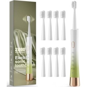 Brosse à dents électrique sonique pour adultes, 8 têtes de brosse de rechange, brosse à dents électrique rechargeable avec mi