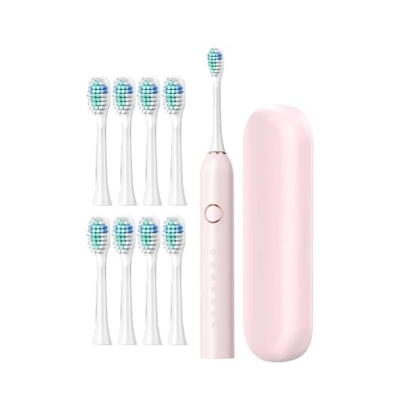 Brosse à dents électrique, brosse à dents rechargeable pour avec étui, brosse à dents rechargeable durable, nettoyage en prof