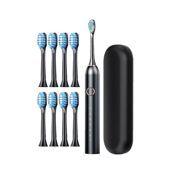Brosse à dents électrique, brosse à dents rechargeable pour avec étui, brosse à dents rechargeable durable, nettoyage en prof