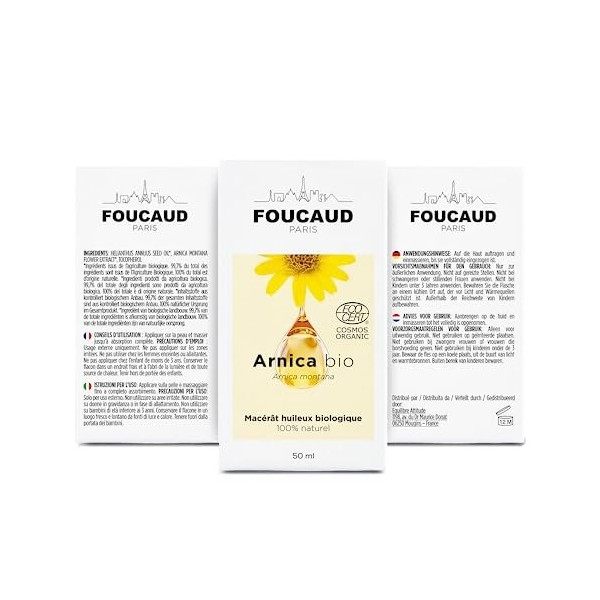 FOUCAUD | Macérât Arnica | Arnica montana | BIO | 100% naturelle |APAISANT | SOULAGE AVANT/APRES EFFORT | DIMINUE LES BLEUS |