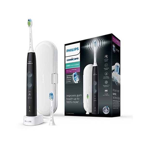 Philips 5100 series HX6850/10 Brosse à dents électrique pour adultes Brosse à dents à ultrasons Noir - 110-220 V, 1 pièce s 