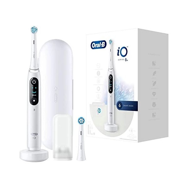 Oral-B IO 8 Brosse à Dents électrique avec Technologie aimantée et 2 brosses, 6 Modes de brossage pour Soins dentaires, écran