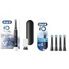 Oral-B iO 6N Brosse À Dents Électrique Noire Connectée Bluetooth, 2 Brossettes, 1 Étui De Voyage + Pack de 4 Brossettes de Re