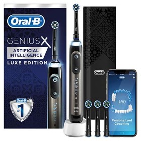 Oral-B Genius X Luxe Edition Brosse à dents électrique avec intelligence artificielle Gris anthracite 3 têtes de brosse à den