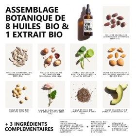 Huile de soin Anti-VERGETURE + Anti-CICATRICE | 100% naturel | Avec Huiles de Rose musquée BIO + Avocat BIO + Macadamia BIO |