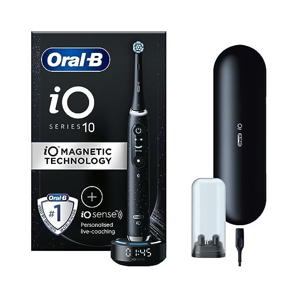 Oral-B iO10 Brosses à dents électriques pour adultes, cadeaux pour femme/homme, 1 poignée, 1 tête de brosse à dents Ultimate 