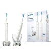 Philips Hx9914/55 Sonicare Diamond Clean 9000 Lot de 2 brosses à dents rechargeables, 4 modes, 3 intensités, blanc
